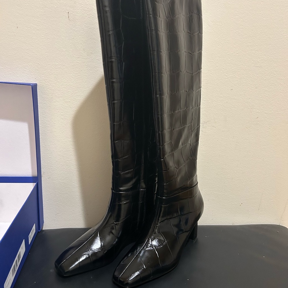 Stuart Weitzman Black Tall Leather Boots